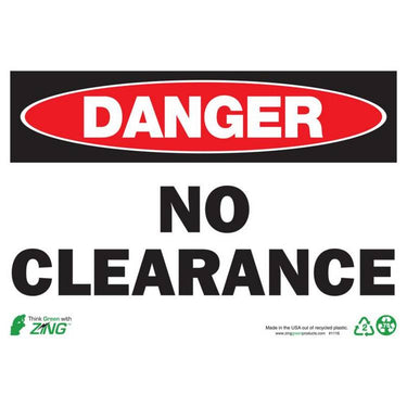 ZING Eco Safety Sign, Danger, 7X10- Model 1116